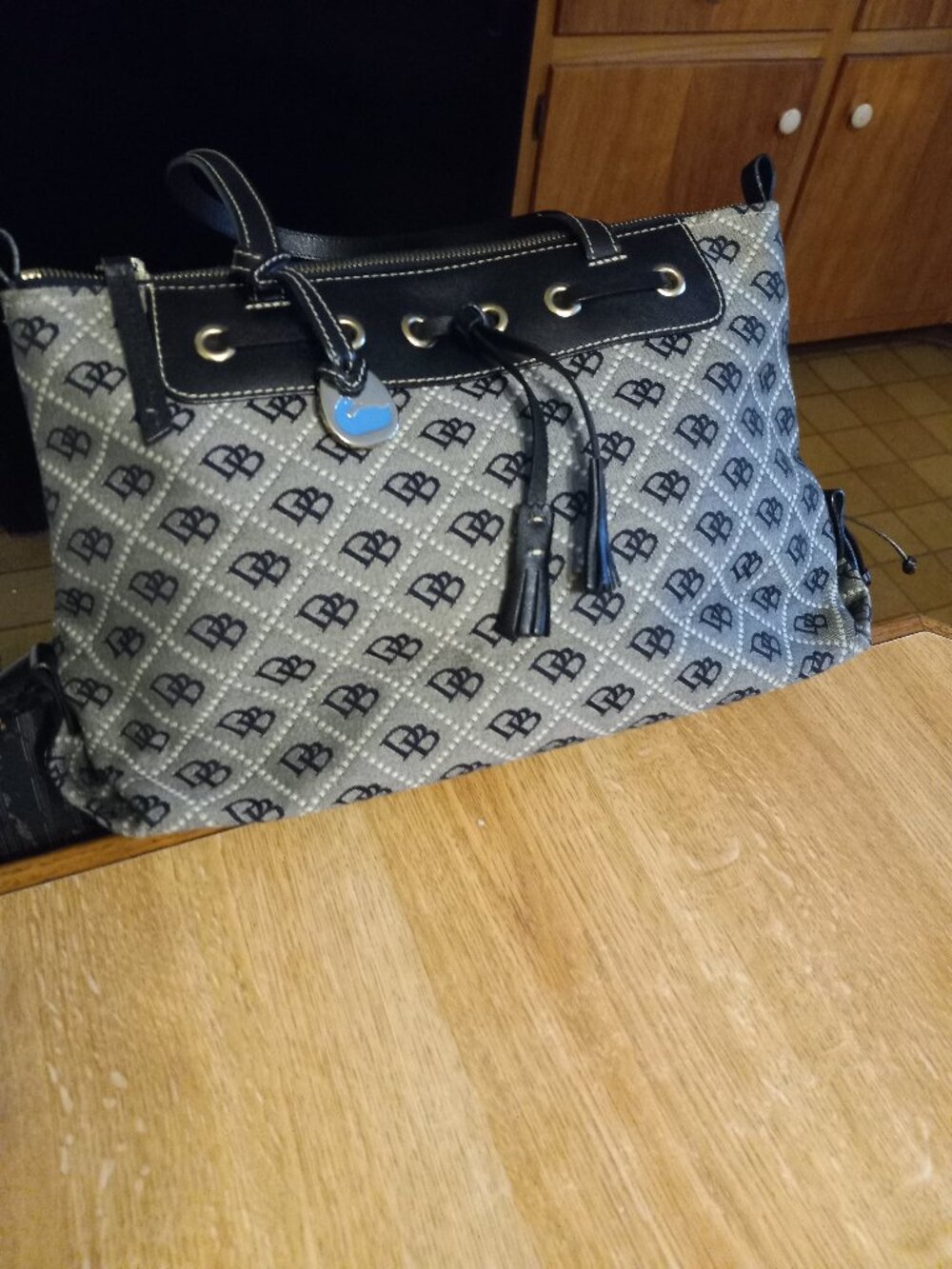 VINTAGE Dooney Bourke Signature Monogram Shoulder Bag Handbag Purse